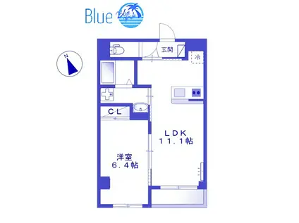 LA SEED RAVE(1LDK/2階)の間取り写真