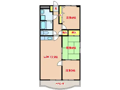 トキハイツ(3LDK/3階)の間取り写真