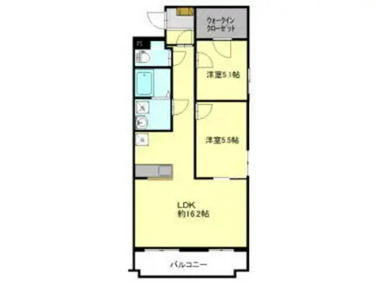 エスペランサ 笹部(2LDK/1階)の間取り写真