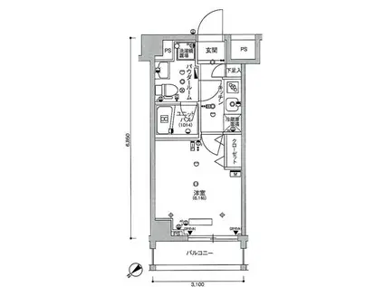 スカイコートパレス西巣鴨(1K/4階)の間取り写真