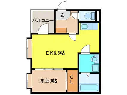 RUHE(1DK/3階)の間取り写真