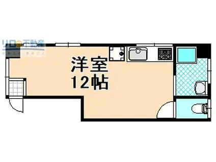 フラット伊丹(ワンルーム/3階)の間取り写真