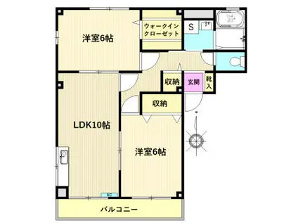 BRAVERYII(2LDK/2階)の間取り写真