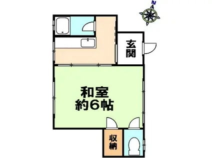 大西文化(1K/1階)の間取り写真