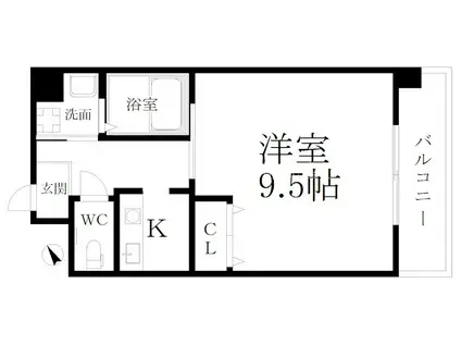 レバンガ阿倍野(1K/5階)の間取り写真