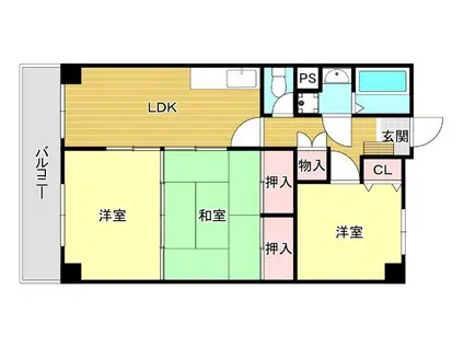 ルーセント高宮(3LDK/3階)の間取り写真