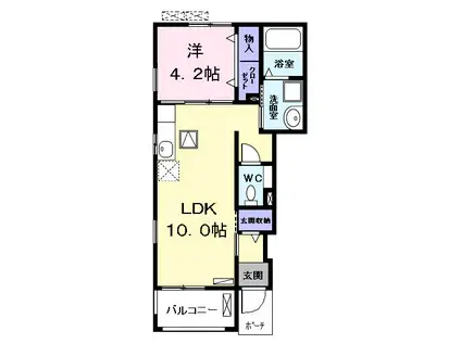 フレーシュ(1LDK/1階)の間取り写真