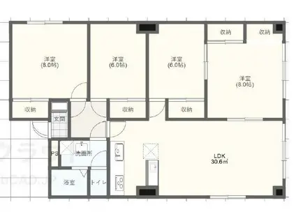 総建みどりハイム(4LDK/4階)の間取り写真