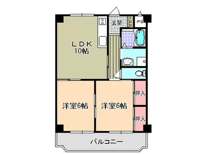 グレース広野I(2LDK/4階)の間取り写真