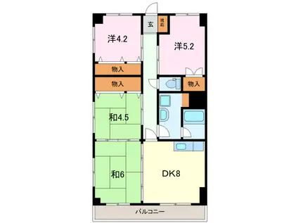 マンションSUMIKO(4DK/3階)の間取り写真