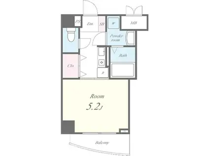 セトルオクサワ(1K/6階)の間取り写真