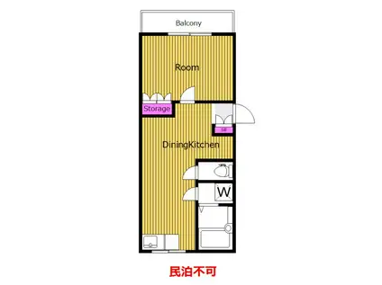 グリーンマンション初台 2面採光 1DK QD(1DK/3階)の間取り写真