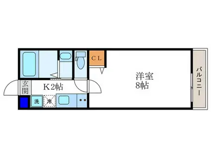 フォルトゥーナ鷹峰(1K/2階)の間取り写真