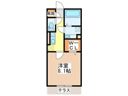 リバーサイド夕葉(1K/1階)の間取り写真