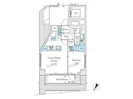 BUENA VISTA代々木(1LDK/9階)の間取り写真