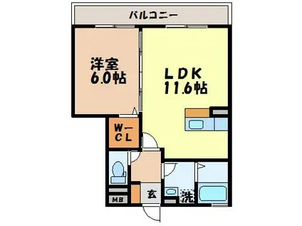 ロイヤルニュータウン(1LDK/2階)の間取り写真