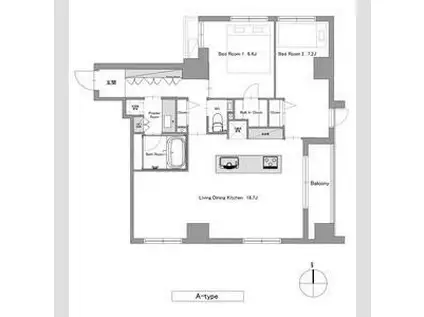 地下鉄烏丸線 丸太町駅(京都市営) 徒歩2分 5階建 新築(2LDK/3階)の間取り写真