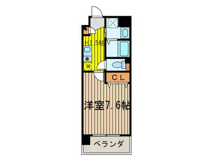メゾン ルミエール(1K/4階)の間取り写真