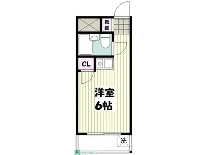 ランドール岸根公園(ワンルーム/2階)の間取り写真