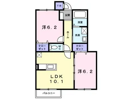 メゾンフェリーチェ(2LDK/1階)の間取り写真