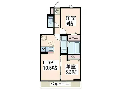 センチュリーハイムすみよし台(2LDK/1階)の間取り写真