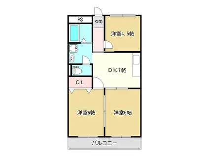 アーバンカントリー(3DK/3階)の間取り写真