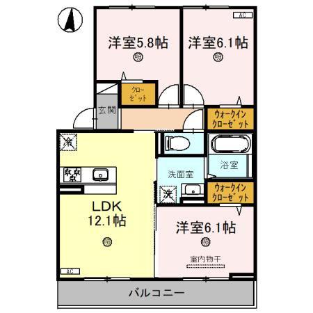 TORISIA友井(3LDK/2階)の間取り写真