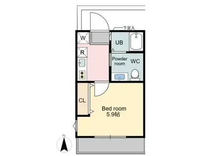 GH富岡アパートメント(1K/2階)の間取り写真