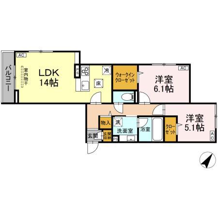 ベル・グレイス(2LDK/3階)の間取り写真