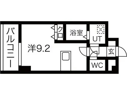 アレーヌコート金山(ワンルーム/3階)の間取り写真