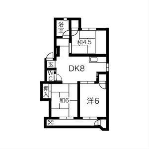 ハイツ高御堂F棟(3DK/3階)の間取り写真