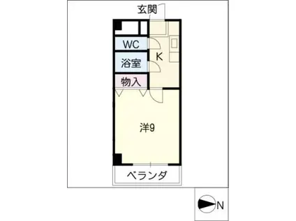 ラ・マール(1K/2階)の間取り写真