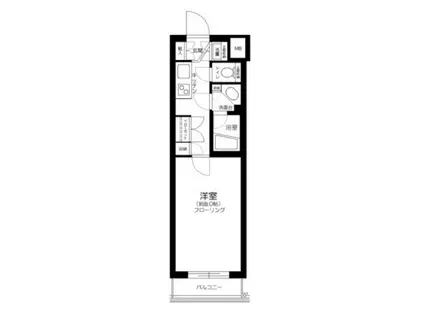 ルーブル都立家政(1K/4階)の間取り写真