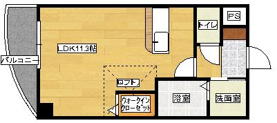 グランドポレストーネ竹屋(ワンルーム/13階)の間取り写真