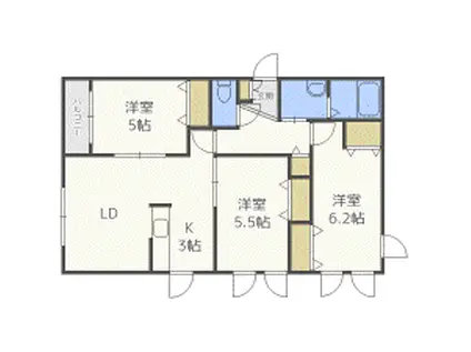 ルーチェII(3LDK/4階)の間取り写真