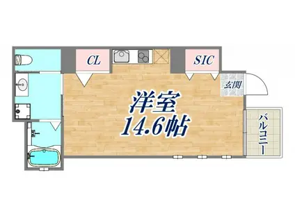 スリージェ住吉本町Ⅱ(ワンルーム/1階)の間取り写真