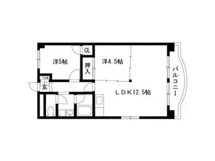 BAYCOURTサウス(2LDK/6階)の間取り写真