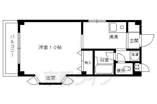 ドミール大久保(1K/4階)の間取り写真