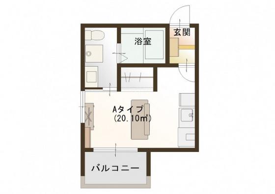 PREGO城内(ワンルーム/3階)の間取り写真