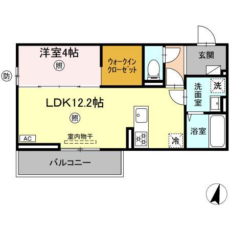 Dグラシア千代町(1LDK/1階)の間取り写真