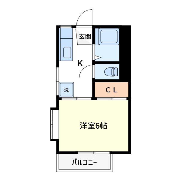 メゾン野村(1K/2階)の間取り写真