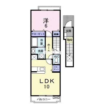 桜壱番館(1LDK/2階)の間取り写真