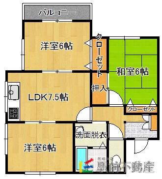 ウッドビレッジ(3DK/2階)の間取り写真