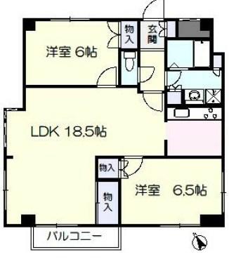エスペランサ池上(2LDK/4階)の間取り写真