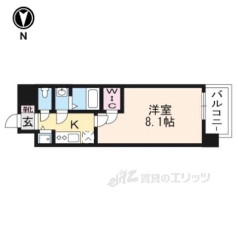 エスリード京都梅小路(1K/2階)の間取り写真