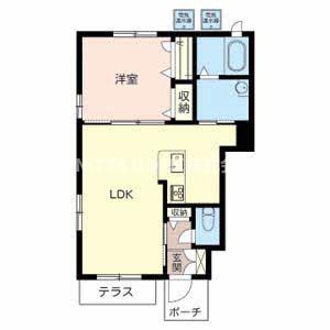 ローザ レガーロ(1LDK/1階)の間取り写真