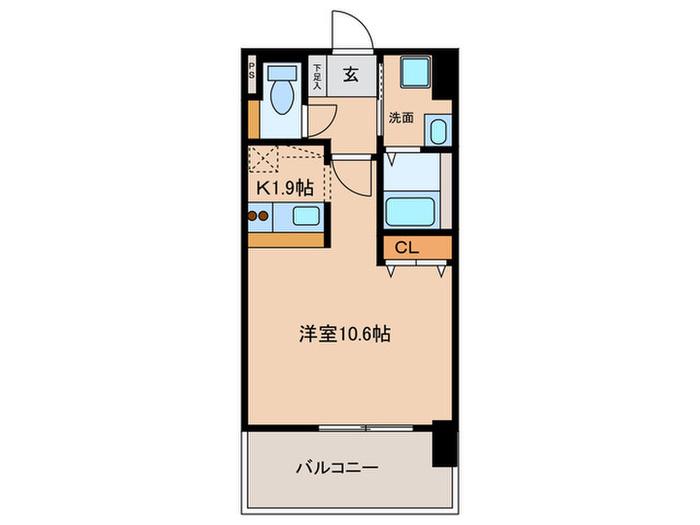 グランデ中村区役所(1K/13階)の間取り写真