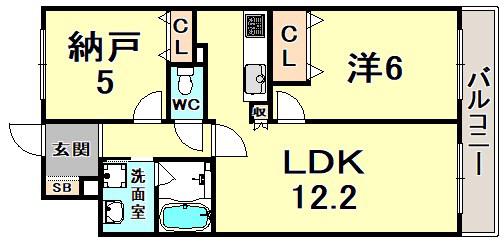 アーバネックス元町通(1SLDK/3階)の間取り写真