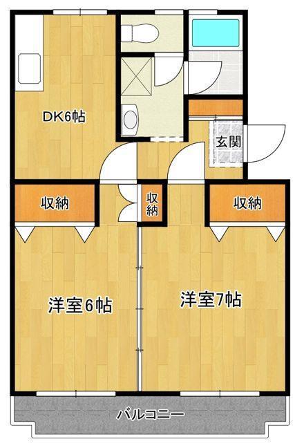 文京ハイツ(2DK/2階)の間取り写真