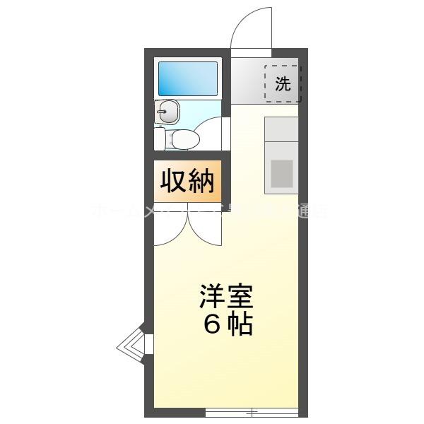 セントラルヒルズB棟(ワンルーム/1階)の間取り写真